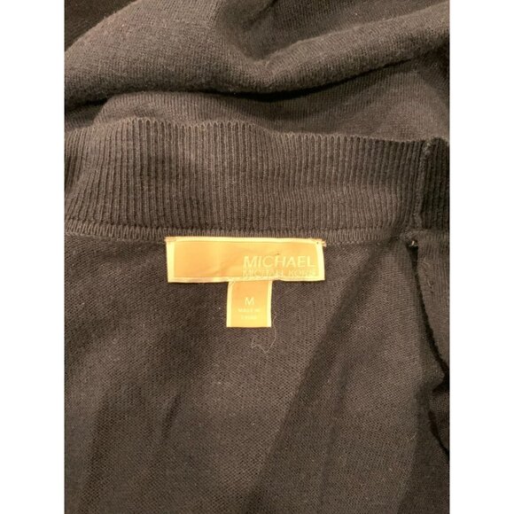 Michael Kors Navy Blue Open Front Cardigan Sweater W/ Zipper Shoulder, Size M - Picture 7 of 7